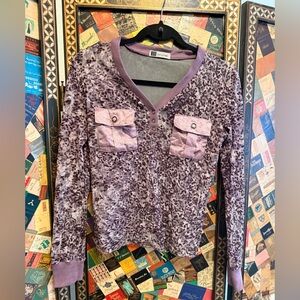 Purple Leopard Long Sleeve Top